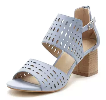 LASCANA босоножки с ремешками, босоножки, летние туфли на блочном каблуке и вырезами VEGAN, голубой