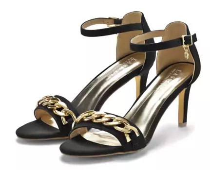 LASCANA босоножки с ремешками, босоножки, летние туфли с цепочкой VEGAN, черный