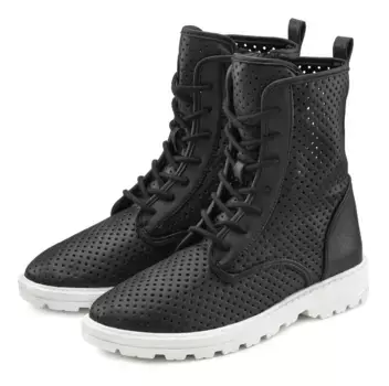 LASCANA ботильоны на шнуровке, шнуровка с модными вырезами, ботинки, высокие кеды, черный