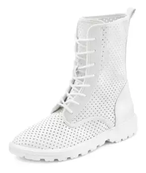 LASCANA ботильоны на шнуровке, шнуровка с модными вырезами, ботинки, высокие кеды, белый