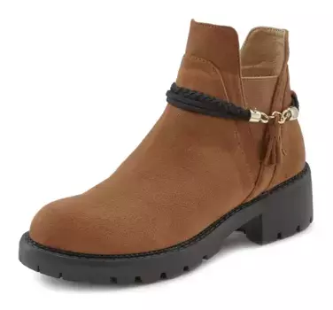 LASCANA Ботинки челси со съемным ремешком и массивной подошвой, ботильоны, ботильоны, цвет Camelfarben