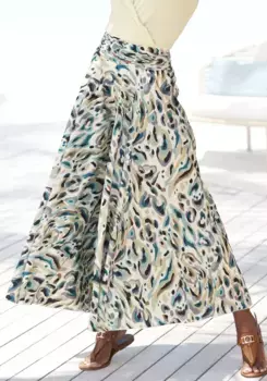 LASCANA брючная юбка с принтом по всей поверхности, брюки-кюлоты, очень широкие штанины, цвет Sand Bedruckt