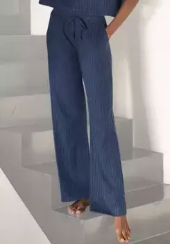 LASCANA брюки для дома "брюки для отдыха" (1 шт.), с широкими штанинами и боковыми карманами, костюм для отдыха, синий