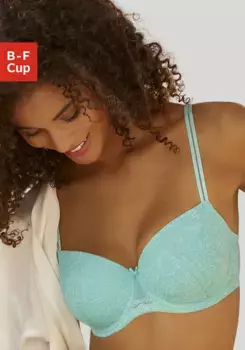 LASCANA Бюстгальтер-балкон из тонкого цветочного кружева, нижнее белье, мятный