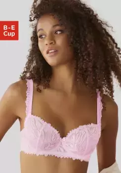 LASCANA Бюстгальтер-балкон с экстравагантными кружевными бретелями, нижнее белье, кремовый