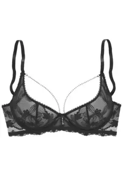 LASCANA Бюстгальтер на косточках "Dalia" с элегантными стразами на чашке, черный