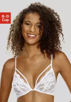 LASCANA Бюстгальтер на косточках, из кружева и декоративных лент, сексуальное белье, женское белье, белый