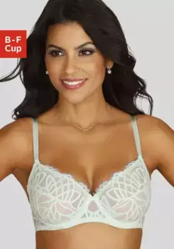 LASCANA Бюстгальтер на косточках "Кара" с женственным кружевом, частично из переработанного материала, нижнее белье, цвет Mint-Blush