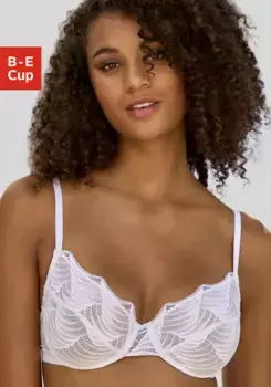 LASCANA Бюстгальтер на косточках "Марла" из экстравагантного кружева, нижнее белье, белый