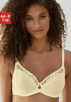 LASCANA Бюстгальтер на косточках, с тонкой кружевной отделкой и декоративным бантиком спереди, нижнее белье, цвет Vanille