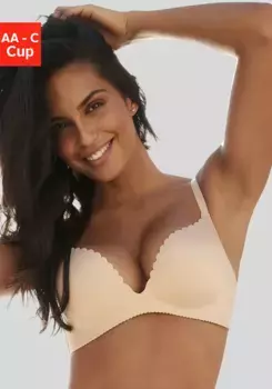 LASCANA Бюстгальтер пуш-ап, без косточек, с очень плоскими краями, карамель