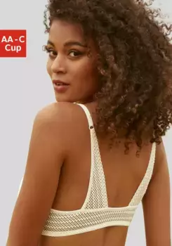 LASCANA Бюстгальтер пуш-ап, с застежкой спереди, графической шнуровкой на бретелях, кремовый
