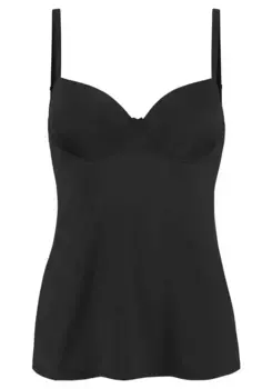 LASCANA бюстгальтер-рубашка с чашками "Invisible Pink", с разделительными чашками, черный