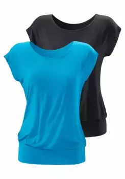 LASCANA длинная рубашка, с широким поясом, бирюзовый