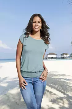 LASCANA длинная рубашка с широким поясом, мятный