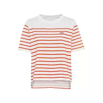 LASCANA Футболка в полоску, рубашка с короткими рукавами из хлопка, приталенный вид, базовая, оранжевый