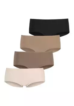 LASCANA Hipster (упаковка, 4 шт.), из эластичного хлопка, черный