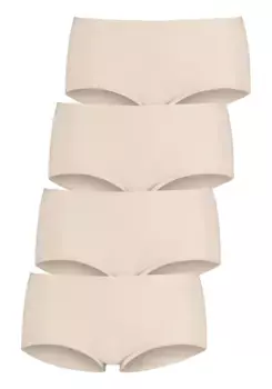 LASCANA Hipster (упаковка, 4 шт.), из эластичного хлопка, цвет Champagner