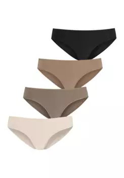 LASCANA Jazz Pants Трусики (4 шт.) из эластичного хлопка, черный