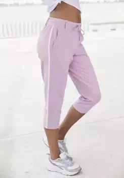 LASCANA капри, с полосками по бокам, домашняя одежда, розовый