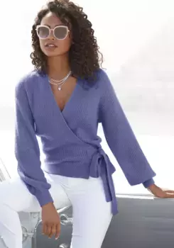 LASCANA кардиган с запахом, синий