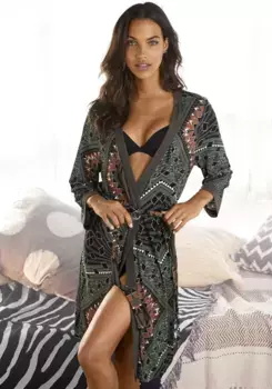 LASCANA Кимоно, с поясом, цвет Braun-Gemustert