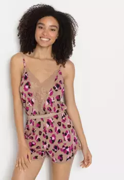 LASCANA короткий комбинезон (комплект), с красивыми кружевными деталями, бежевый