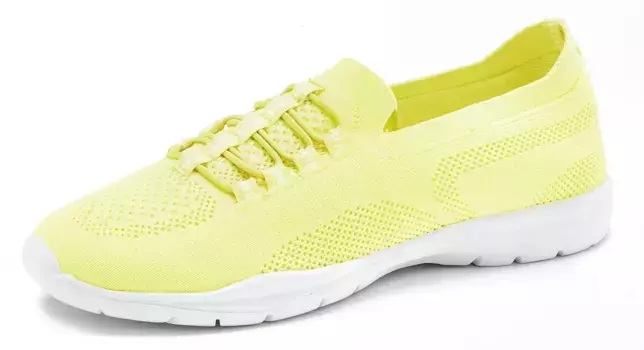 LASCANA кроссовки, тапочки, полуботинки без шнуровки, легкий сетчатый материал VEGAN, желтый