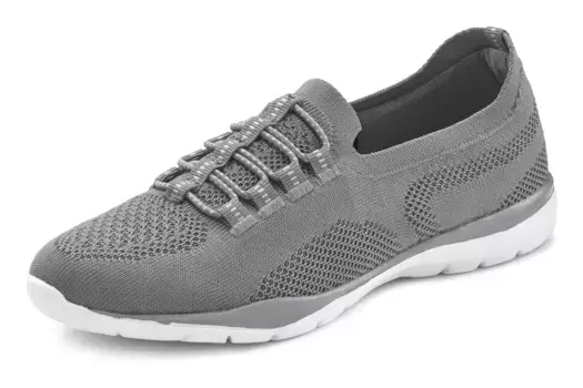 LASCANA кроссовки, тапочки, полуботинки без шнуровки, легкий сетчатый материал VEGAN, серый
