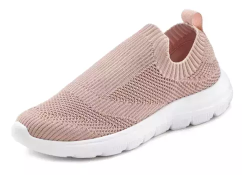 LASCANA кроссовки, тапочки, полуботинки, ультралегкие и удобные для ношения, ВЕГАН, розовый