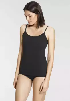 LASCANA майка "Circular Collection", топ на тонких бретельках, нижняя рубашка, черный