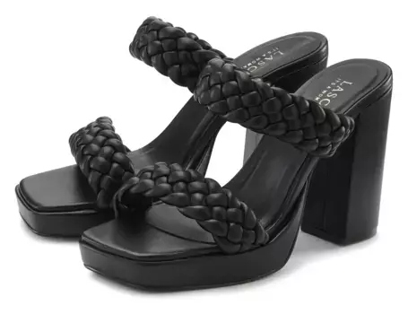 LASCANA мюли, мюли, босоножки, открытые туфли, изысканные плетеные ремешки, черный