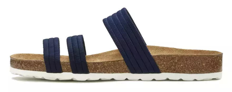 LASCANA мюли, мюли, сандалии, открытая обувь с пробковой стелькой и эластичными ремнями, синий