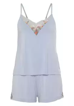 LASCANA Пижама (2 шт.), с красивыми кружевными деталями, голубой