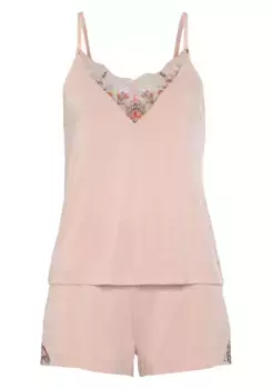 LASCANA Пижама (2 шт.), с красивыми кружевными деталями, розовый