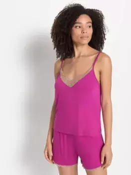 LASCANA Пижама (комплект, 2 шт.), с красивыми кружевными деталями, цвет Magenta