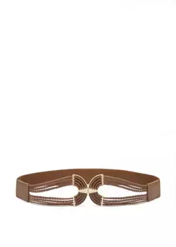 LASCANA Поясной ремень, эластичный пояс, пояс для украшений, моделирующий эффект, для платья и комбинезона, коричневый