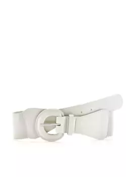 LASCANA Поясной ремень, эластичный ремень, моделирующий эффект, большая застежка, для платья и комбинезона, белый