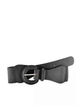 LASCANA Поясной ремень, эластичный ремень, моделирующий эффект, большая застежка, для платья и комбинезона, черный