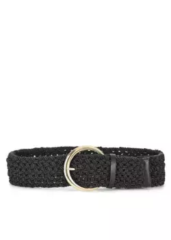 LASCANA Поясной ремень, тканевый ремень, пояс для платья и комбинезона, пояс для живота, черный