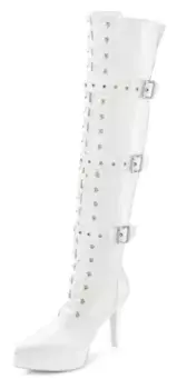 LASCANA Сапоги Belle Affair на платформе и лакированном дизайне, привлекательные ботильоны на высоком каблуке Lascana Belle Affaire, белый