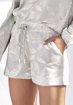 LASCANA шорты для отдыха с цветочным принтом по всей поверхности, костюм для отдыха, серый