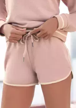 LASCANA шорты для отдыха, с контрастной окантовкой, костюм для отдыха, цвет Ros