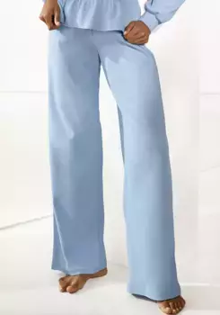 LASCANA спортивные брюки "брюки для дома" с расклешенными штанинами, одежда для дома, голубой