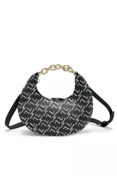 LASCANA сумка через плечо "сумка через плечо", сумка с ручкой, сумка-хобо, сумка через плечо с цепочкой VEGAN, черный