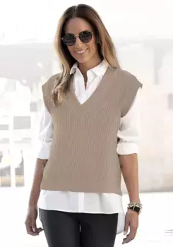 LASCANA свитер-жилет, цвет Camelfarben