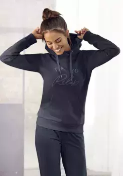 LASCANA толстовка с капюшоном, с надписью спереди, костюм для отдыха, худи, цвет морской волны