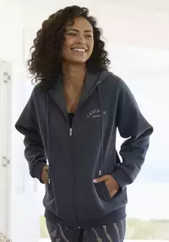 LASCANA толстовка с капюшоном "Толстовка с капюшоном", с боковыми карманами и начесом внутри, одежда для отдыха, костюм для отдыха, антрацит