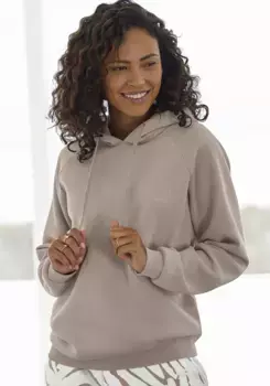 LASCANA толстовка с капюшоном "Толстовка с капюшоном" и вышивкой логотипа, одежда для отдыха, костюм для отдыха, коричневый