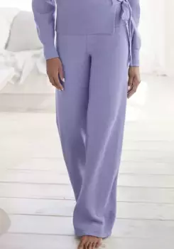 LASCANA трикотажные брюки "брюки для дома", с ребристыми манжетами, одежда для дома, фиолетовый